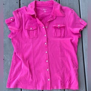 Style & Co Fuchsia Collared Shirt